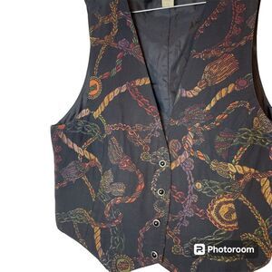RUSS Mens Signature Classic Jacquard Dress Suit Vest Tassel‎ Print Vintage READ